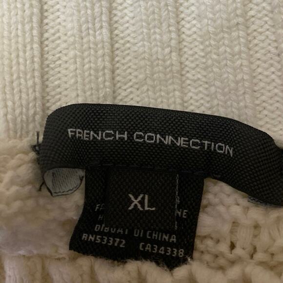 French Connection Mozart Popcorn Women's White Long Sleeve Mock Neck Sweater XL - Picture 3 of 4